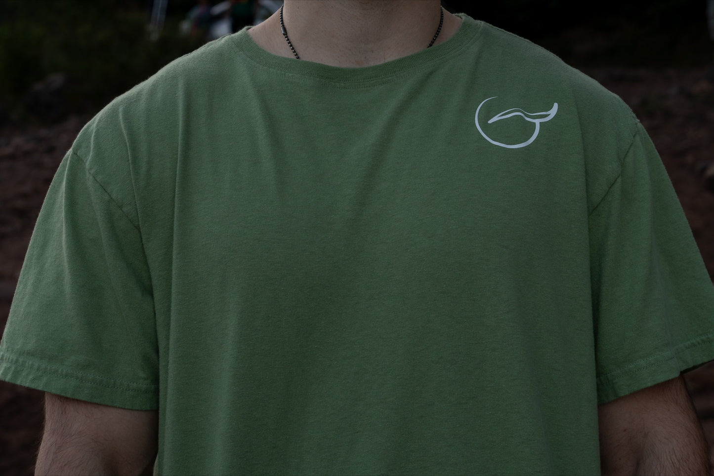 100% organic cotton Light Mint Green T Shirt, upper chest with logo on chest brand name Breath on the back.