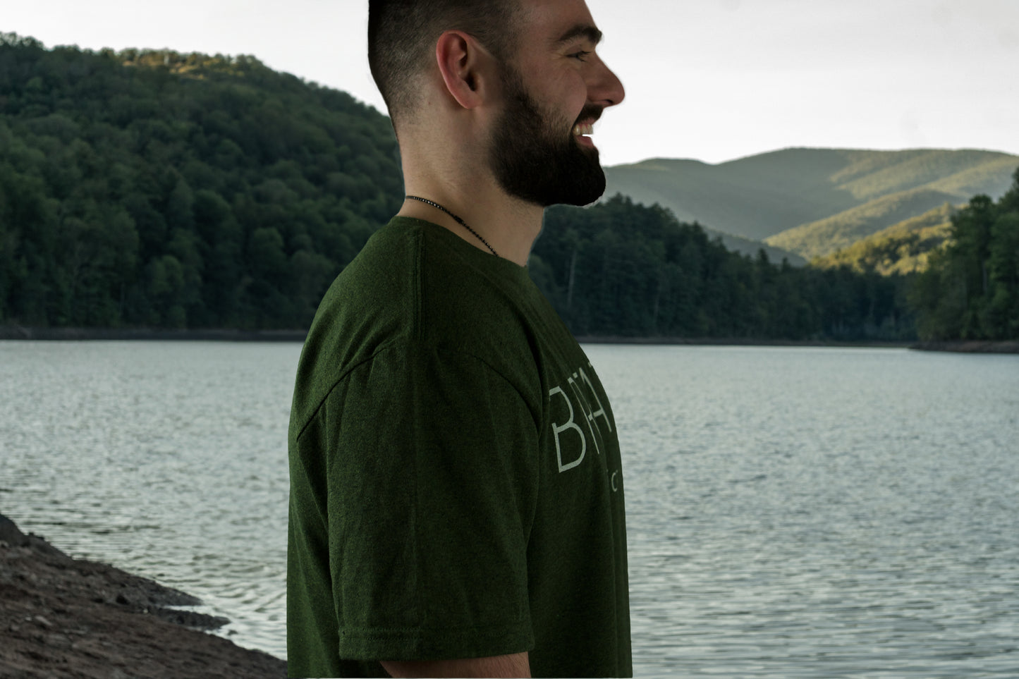 Forest Green T Shirt Back Logo